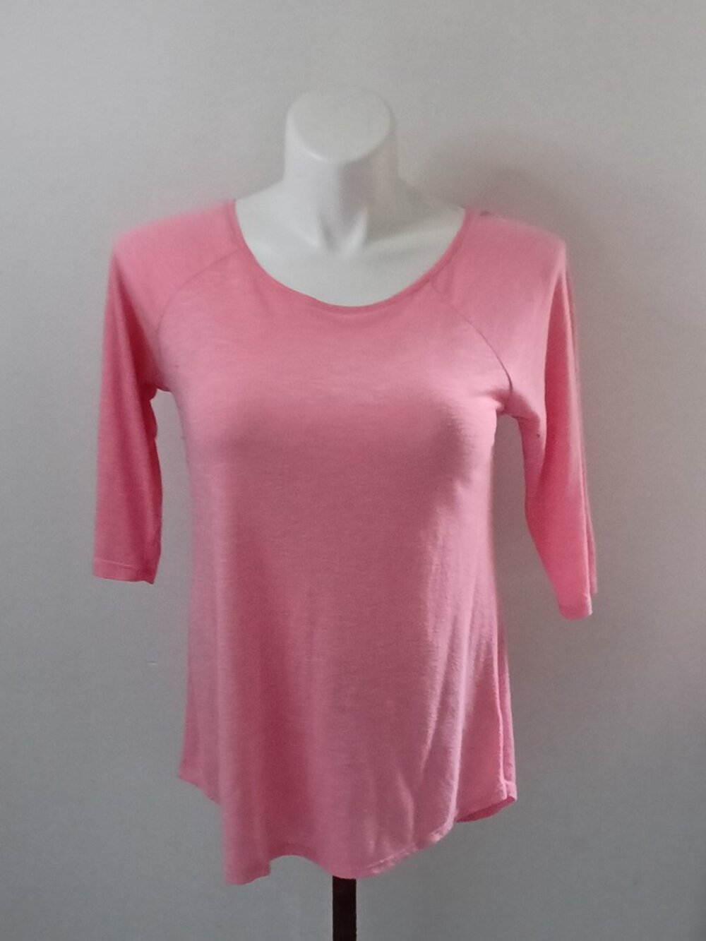 SO Pink Legging Tee Relaxed Fit 3/4 Sleeve Tunic Top Size L